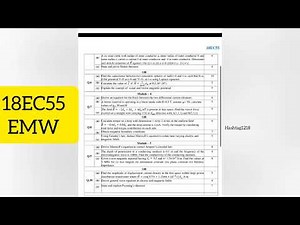 18EC55 Electro Magnetic Waves Model question paper | EMW #vtu #ece #electronics #EMW 5th sem ECE