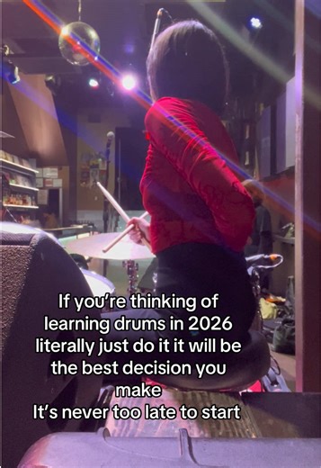 Learn drums in 2026! Pick up a new instrument for your resolution! It’s never too late to learn something new. Especially Girls! More girl drummers, more girls with hobbies #hobbies #drums #2026