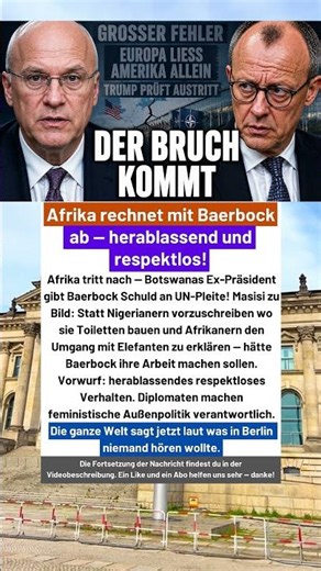 Botswanas Ex-Präsident: Baerbock wollte uns erklären wie man mit Elefanten umgeht! #deutschland