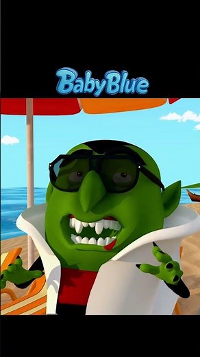 Monster Police At The Beach 🚨🚨 | Kids Songs & Cartoons | Baby Blue & Monsters #shorts