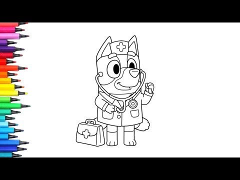 Doctor Bluey Drawing and Coloring for Beginners for Kids