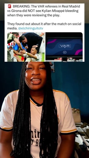 The VAR in the Girona match did not see Mbappe bled after being hit in the box.#realmadrid #mbappe