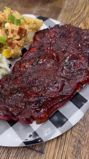 Pork steaks are a cheap and easy dinner! Recipe Pork steaks BBQ Rub (I used Strawberry’s BBQ seasoning) BBQ sauce Steps -Season pork steaks with a bbq rub on both sides. -Smoke on a smoker at 250 for about about an hour and a half. -Brush bbq sauce on pork steaks and let cook for about 30 minutes -Serve and enjoy! #bbq #porksteaks #smokerrecipes #easyrecipes #easymeals #dinner