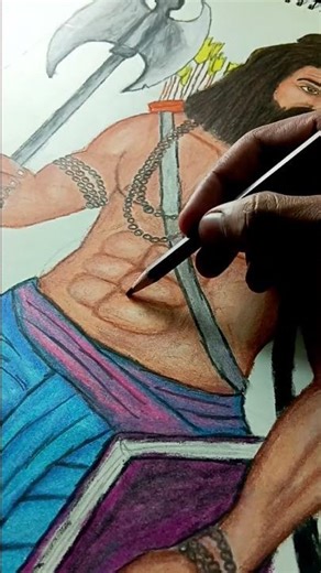 Bhagwan Parshuram Sketch | Easy Parshuram Drawing Tutorial #shorts #viral #parshuram #drawing #dance