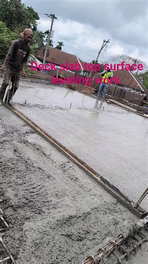 Deck slab top surface leveling work. #deck #slab #construction #USAEngineering #canadaengineer #usaconstruction #canadaconstruction | The Civil and Surveyor