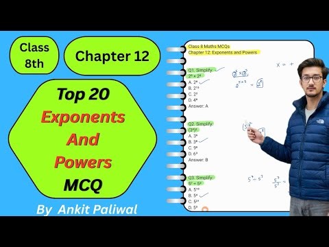 📘 Class 8 Maths NCERT CBSE | Chapter 12 – Exponents and Powers (MCQ) | By Ankit Paliwal