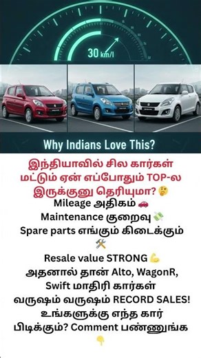 இந்த கார்கள் ஏன் இந்தியாவில் SUPER HIT? 🚗🔥| #carlovers #cars #ytshorts #shorts #tamilshorts