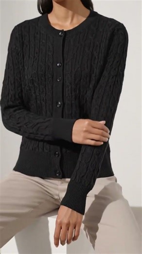 Doria Women’s 100% Wool Cable Knit Cardigan | Cozy Winter Essential ❄️ Shop Now!