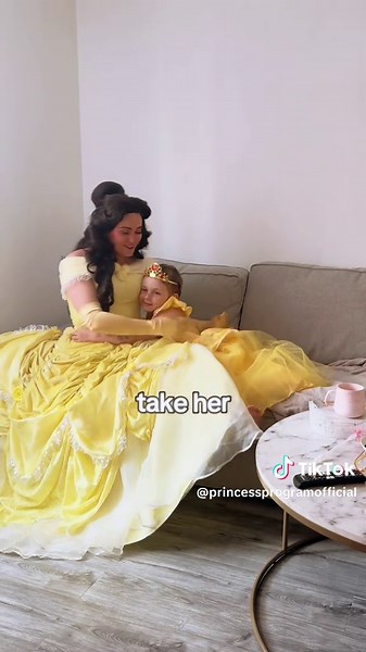 Take her to the moon for me, okay? The sweetest interaction you’ll ever see between a brave cancer fighter and her favorite princess. Our hearts miss this so much, can’t believe it was already a week ago @Klaudia and cataleyas 🎗 #theprincessprogram #childhoodcancer #MakingMemories #belle #bellecosplay #nonprofit #bingbong