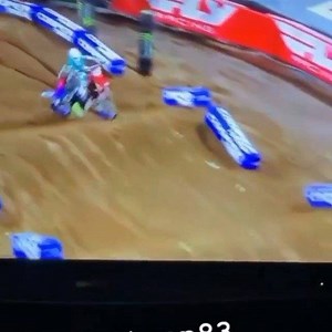 3.3M views · 6.2K reactions | Safe to say this was everyone’s reaction last night ! Did dude really try to take out both Honda’s the same way. Pretty sure looking back on it red bike should of given blue bike a flight to the podium without his bike before the last set of whoops. I’m just happy to actually get some excitement going again in #sx! Felt like we have to look back at @therealjs7 being the guy that had us on the edge screaming at the tv a lot. | Brian Deegan 38 | Facebook