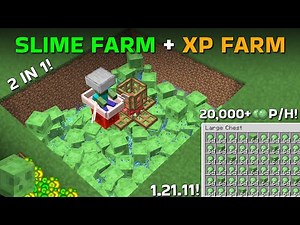 Minecraft 1.21.11 SLIME+XP FARM Tutorial- 20,000+ P/H |