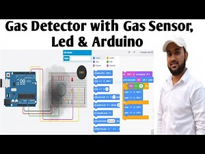 24 Gas Detector With Gas Sensor, LED & Arduino at TinkerCad Simulation in Hindi || Block Coding