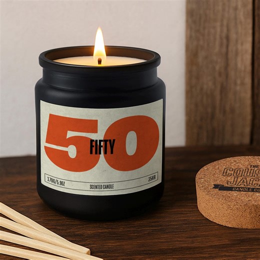 50th Birthday Black Scented Candle • Fifty • Fiftieth Birthday • Gift Box - Etsy