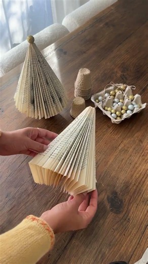 DIY Christmas Trees from Recycled Books