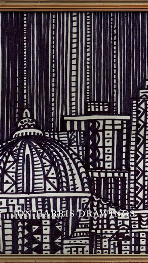 Big City Lights Frame TV Art #DoodleDrawing #DoodleArt #SharpieDrawing