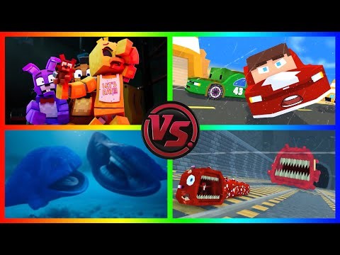JJ Lightning McQueen vs FNAF Security Breach?! The Bloop | Train Eater in Maizen Minecraft
