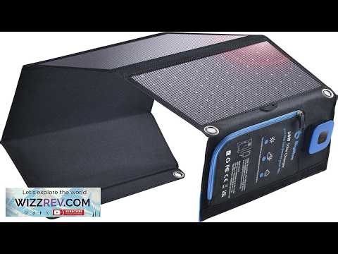 BigBlue Portable Solar Charger 28W with Digital Ammeter 25.4% High Efficiency USB A USB C