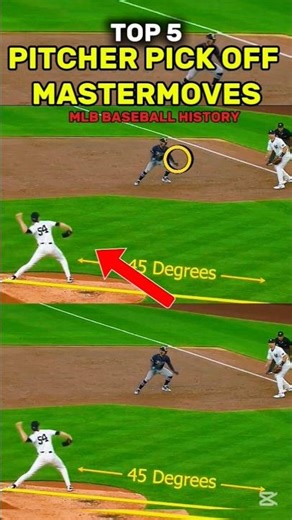 Top 5 Pitcher Pick Off Mastermoves in mlb baseball#MLBPickoff#PitcherMoves#BaseballIQ