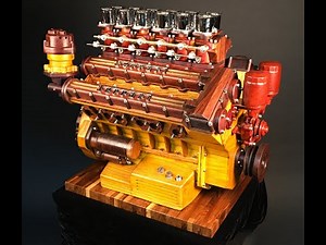 Ferrari V-12 Colombo Engine Model by Greg Stirling - Front View