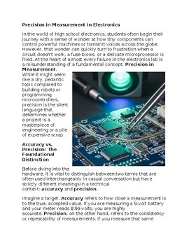 Precision in Measurement in Electronics Reading Passage and x 10 Questions