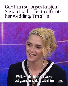 215K views · 898 reactions | Now presiding, the Mayor of Flavortown. But actually. Kristen Stewart said she wanted Guy Fieri to officiate her wedding and he's all in! Read more here: https://on.today.com/3bEOmWH | Today Show | Facebook
