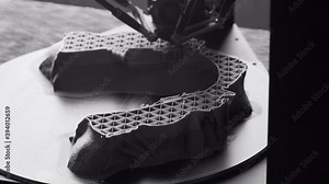 3D printing. Printing a mask on a 3D printer. Printing process.