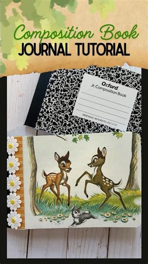 Bambi - Easy Composition Book Journal Tutorial #shorts #craftygiveaway