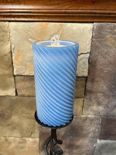 Blue Fountain Candle: LED Light, Remote & Timer - Etsy