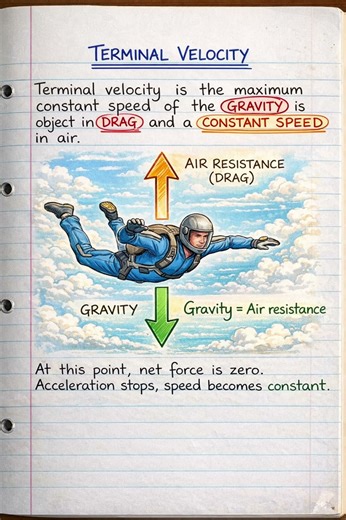 Terminal Velocity Explained in Hindi | Gravity vs Air Resistance #sciencefacts #sciencedaily#trend