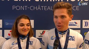 2.7K views · 57 reactions | #EuroCross23  French Team interview 磊 Team Relay #cyclocross #ciclocross #veldrijden #cycling #pontchateau | UEC - Union Européenne de Cyclisme | Facebook
