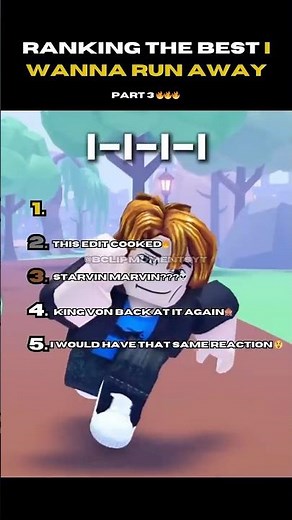 Top 5 Best "I Wanna Run Away" Moments Part 3 #robloxmoments #funnyroblox #fyp