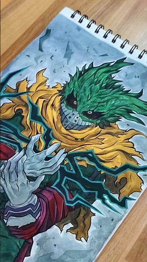 Epic Dark Deku Watercolor Anime Art Process!