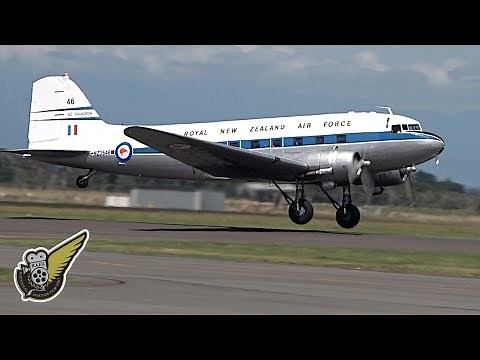 Post-WW2 Royal New Zealand Air Force DC3 Takeoff