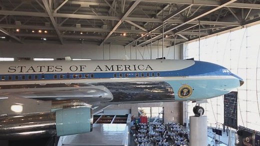 The original Air Force One on display ahead of Reagan National Defense Forum