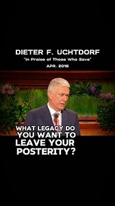 🎙️ @dieterfuchtdorf “In Praise of Those Who Save” (April 2016) “The way you treat your wife or children or parents or siblings may influence generations to come. What legacy do you want to leave your posterity? One of harshness, vengeance, anger, fear, or isolation? Or one of love, humility, forgiveness, compassion, spiritual growth, and unity? We all need to remember, “Judgment is without mercy to one who has shown no mercy.” For the sake of your family relationships, for the sake of your soul