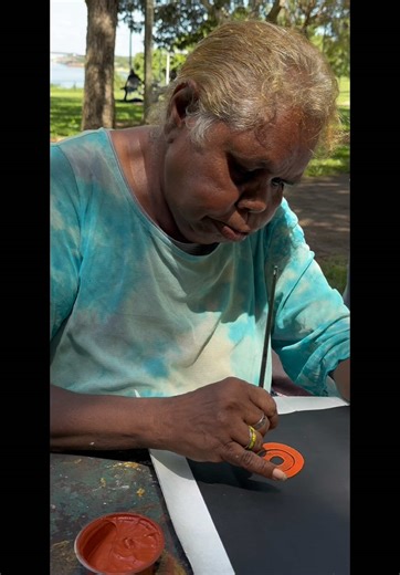 Sharon Napanangka Butcher is an incredible Aboriginal artist who hails from the vibrant community of Papunya, born in 1968. Sharon's journey into the world of art began in 2010, when she joined the Papunya Tjupi Art Centre. This decision ignited a passion that has since flourished into a profound artistic career. Her artworks are a soulful reflection of her connection to her land and culture. Sharon's Kapi Tjukurrpa (Water Dreaming) paintings capture the essence of the natural elements surroundi