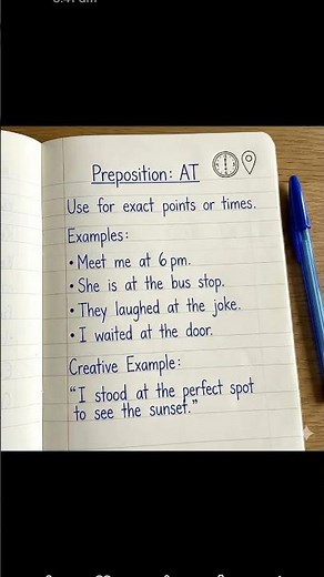 AT Preposition Explained | Simple English #grammar #english #quotes