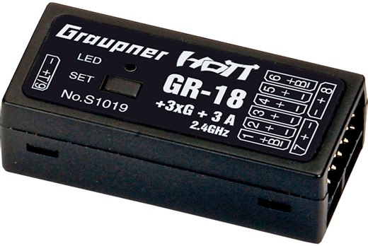 GRAUPNER GR-18   3XG   3A integrated flight Control HoTT receiver, multicopter software (also for fixed-wing flight via update) - buy now - at