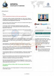 Interpol Department of Cybercrime scam