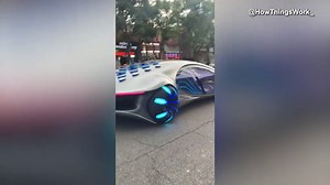 Mercedes-Benz Vision AVTR concept car turns heads as it cruises down the street
