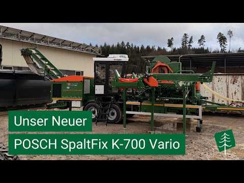 Neue POSCH SpaltFix K-700 Vario mobil im Einsatz – Brennholz spalten direkt in den Container