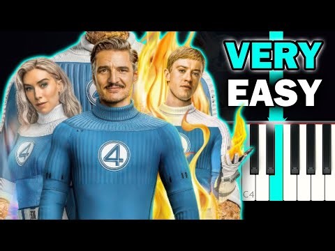 The Fantastic Four: The First Steps - Main Theme - VERY EASY Piano tutorial