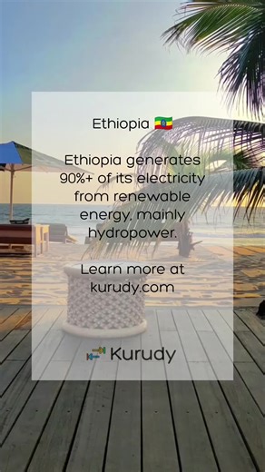 Ethiopia 🇪🇹 A renewable energy giant in Africa, powered mostly by hydropower and large infrastructure projects. #Ethiopia #RenewableEnergy #AfricaRising