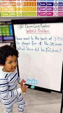 My 3-year-old is solving his park time as a word problem