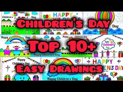 Top 10+ Children's Day Easy Drawings/Children's Day Drawing ideas/Childrens Day Best Poster Drawings