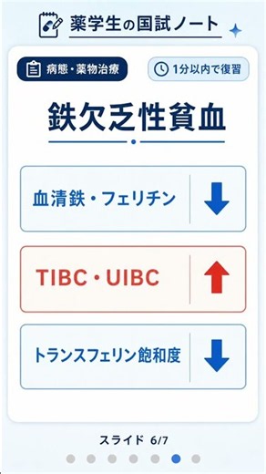 【病態・薬物治療】鉄欠乏性貧血の検査所見を1分で整理！フェリチン・TIBC・UIBC
