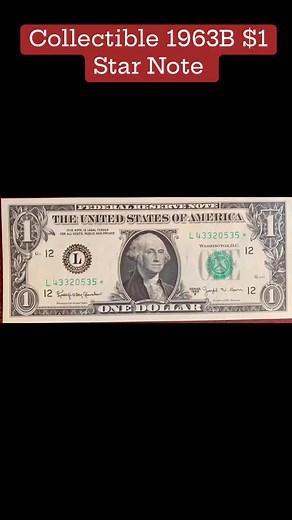 Part 516: Hi my dear collectors and friends, here is a 1963B $1 Star Note in an uncirculated condition. It is collectible and valuable to collect into your collection. This note was printed in San Francisco, CA with the district symbol of an L and number 12 for its district. Relevant notes currently for sales in eBay and elsewhere by collectors and private companies will be used for informational and marketing comparable purposes. Different states districts value of the note or notes will be var