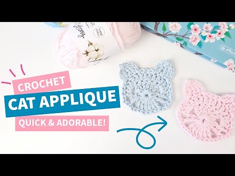 Crochet the CUTEST Cat Applique Ever – Quick & Adorable!