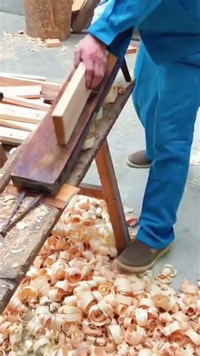 Traditional Hand Planing Technique Creating Perfectly Smooth Wood Surfaces by Hand