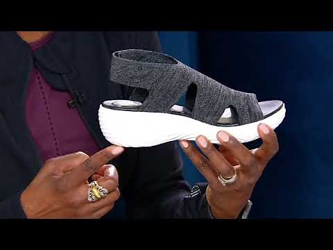 CLOUDSTEPPERS by Clarks Knit Wedge Sandals - Marin Sail on QVC